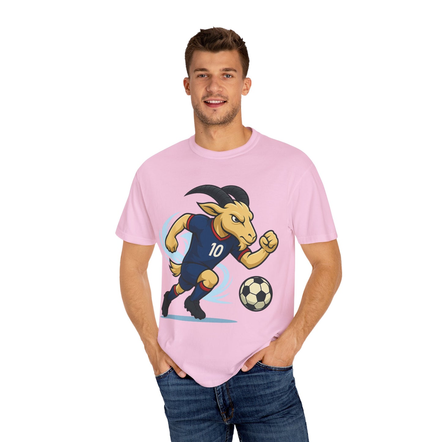 Mbappe vibes Goat Soccer T-Shirt - Unisex Garment-Dyed Tee- Fun Soccer T-shirt