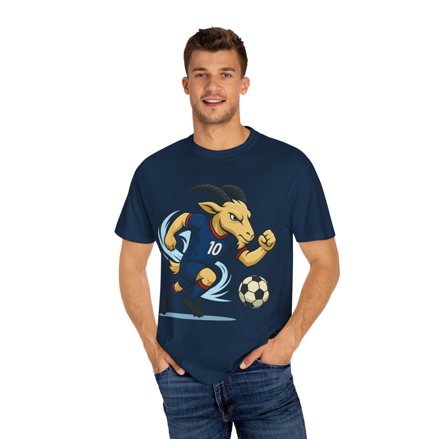 Mbappe vibes Goat Soccer T-Shirt - Unisex Garment-Dyed Tee- Fun Soccer T-shirt