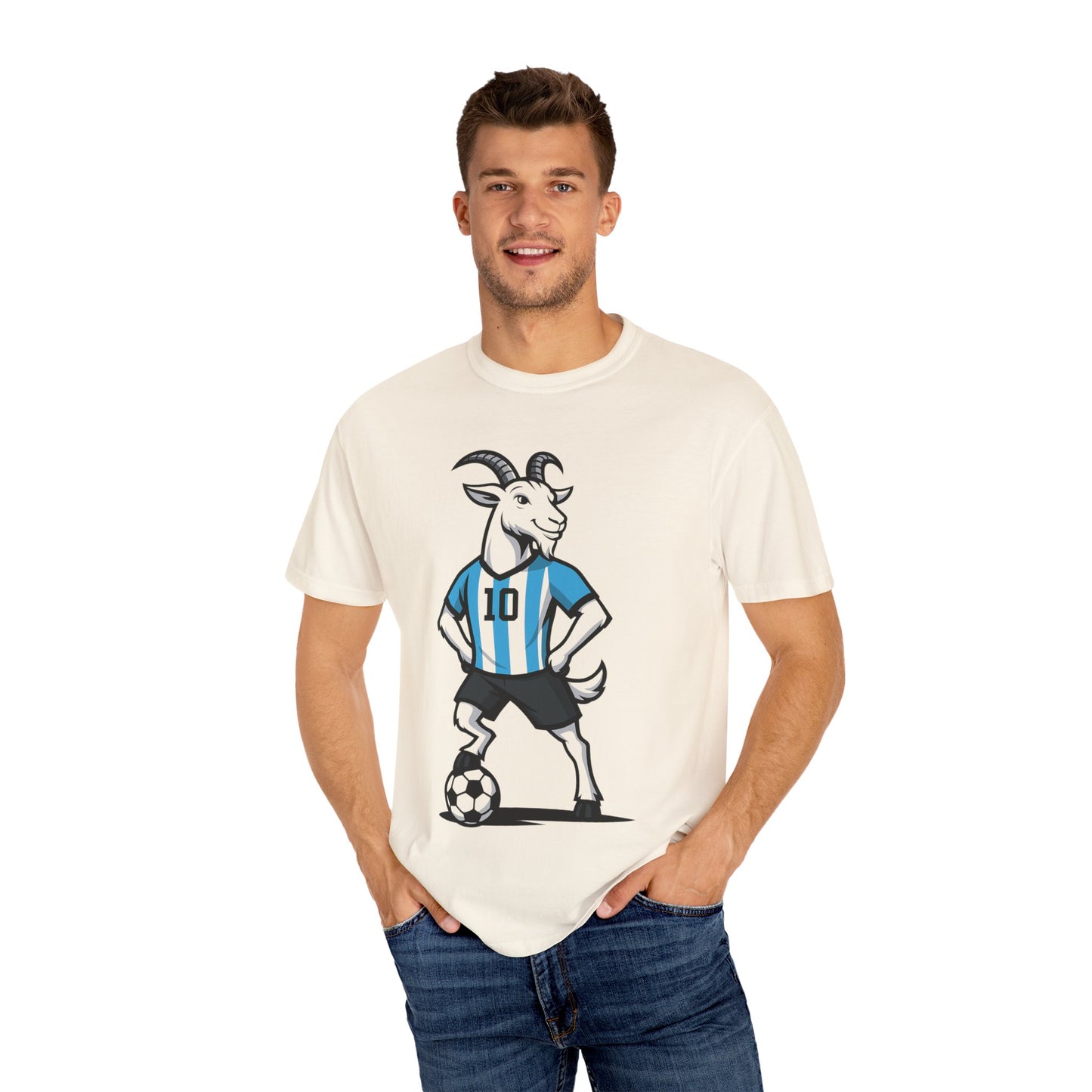 Messi themed Unisex Garment-Dyed T-Shirt - Fun Soccer Graphic Tee