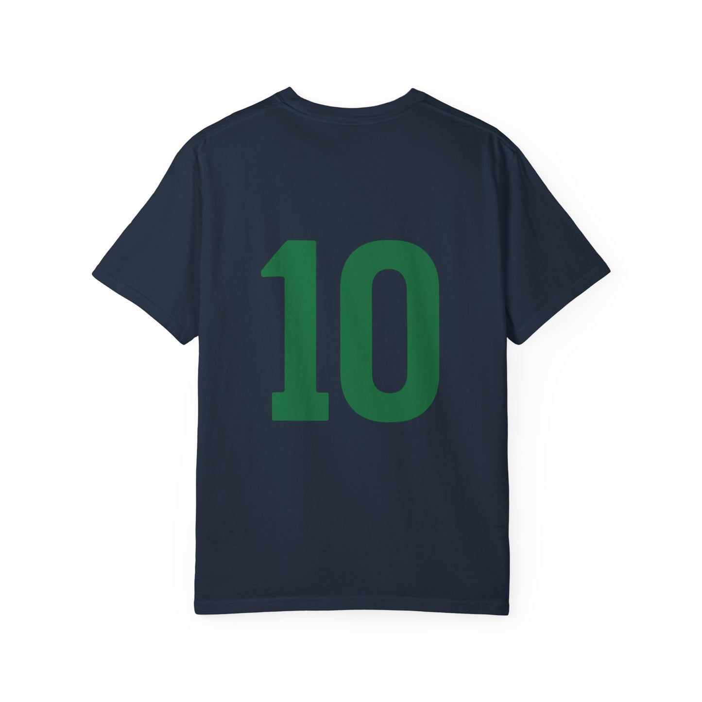 Brazil Soccer Goat T-Shirt - Unisex Garment-Dyed with #10 Back Design