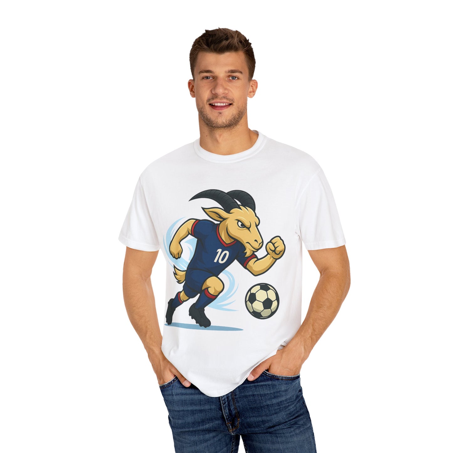 Mbappe vibes Goat Soccer T-Shirt - Unisex Garment-Dyed Tee- Fun Soccer T-shirt