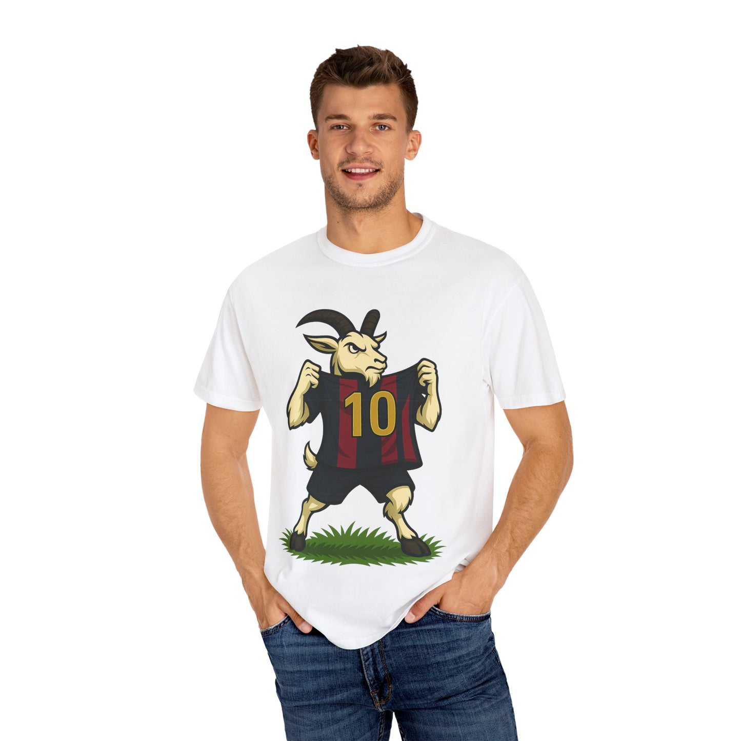 GOAT Soccer Number 10 Unisex Garment-Dyed T-Shirt