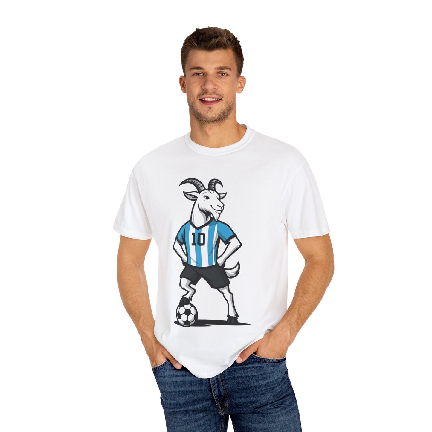 Messi themed Unisex Garment-Dyed T-Shirt - Fun Soccer Graphic Tee