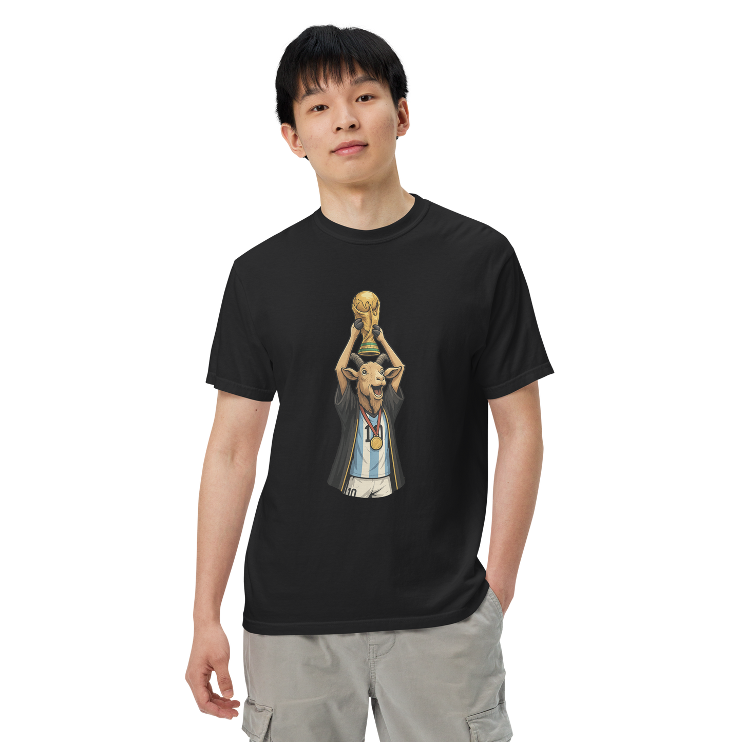 2022 World Cup Trophy GOAT Moment - Unisex garment-dyed heavyweight t-shirt