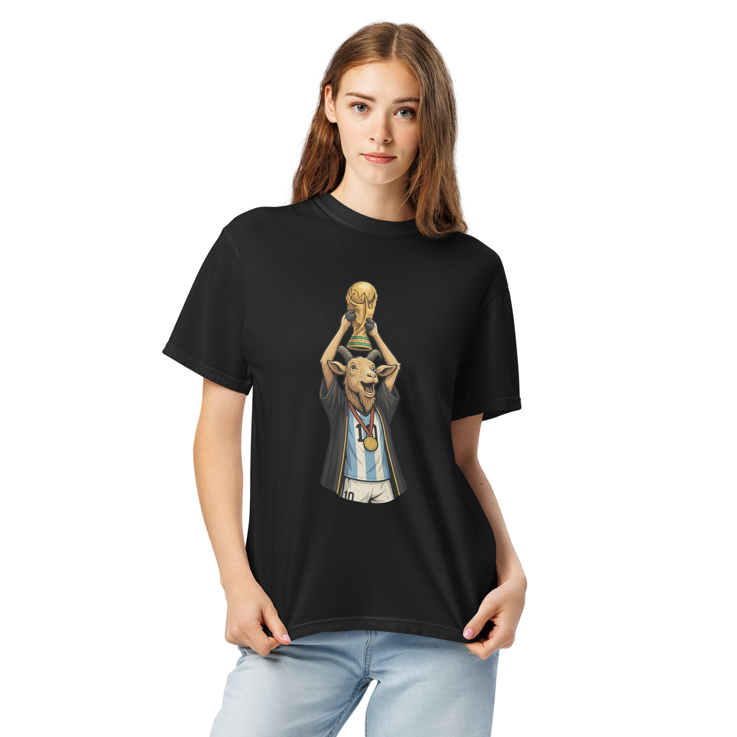 2022 World Cup Trophy GOAT Moment - Unisex garment-dyed heavyweight t-shirt