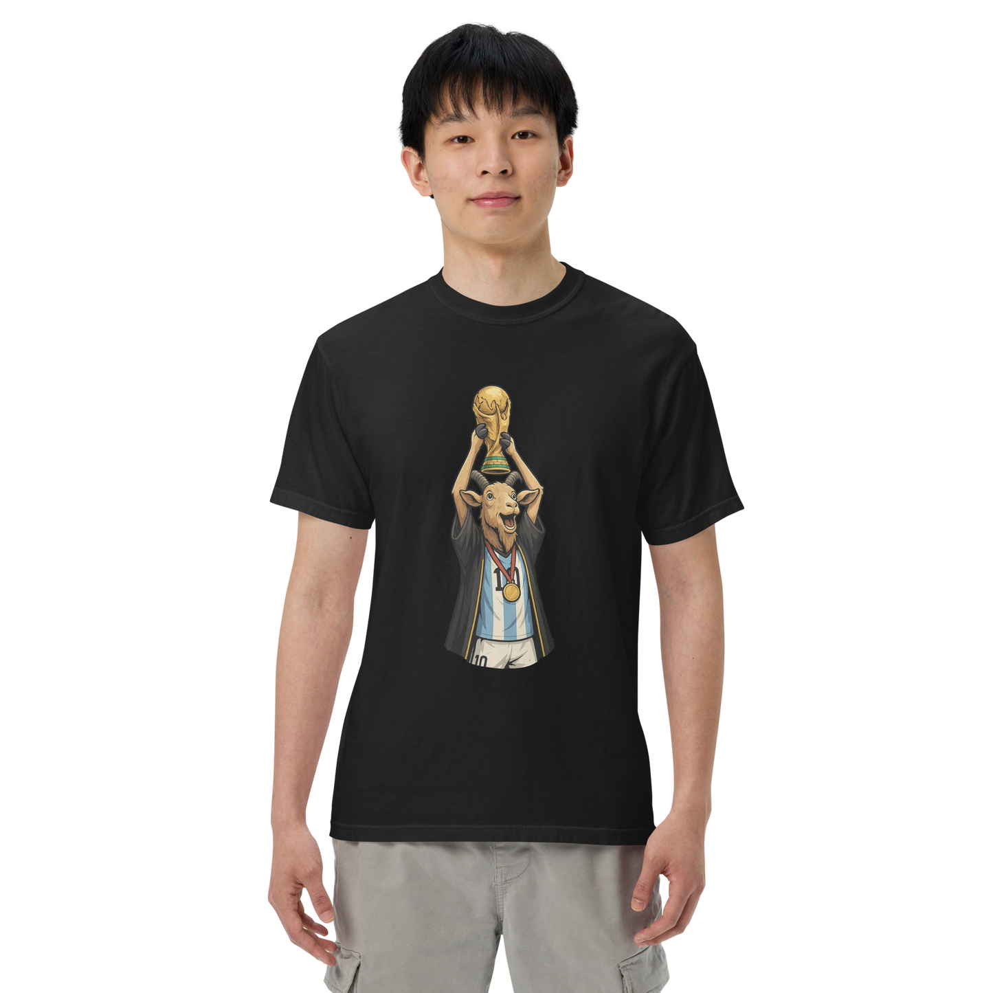2022 World Cup Trophy GOAT Moment - Unisex garment-dyed heavyweight t-shirt