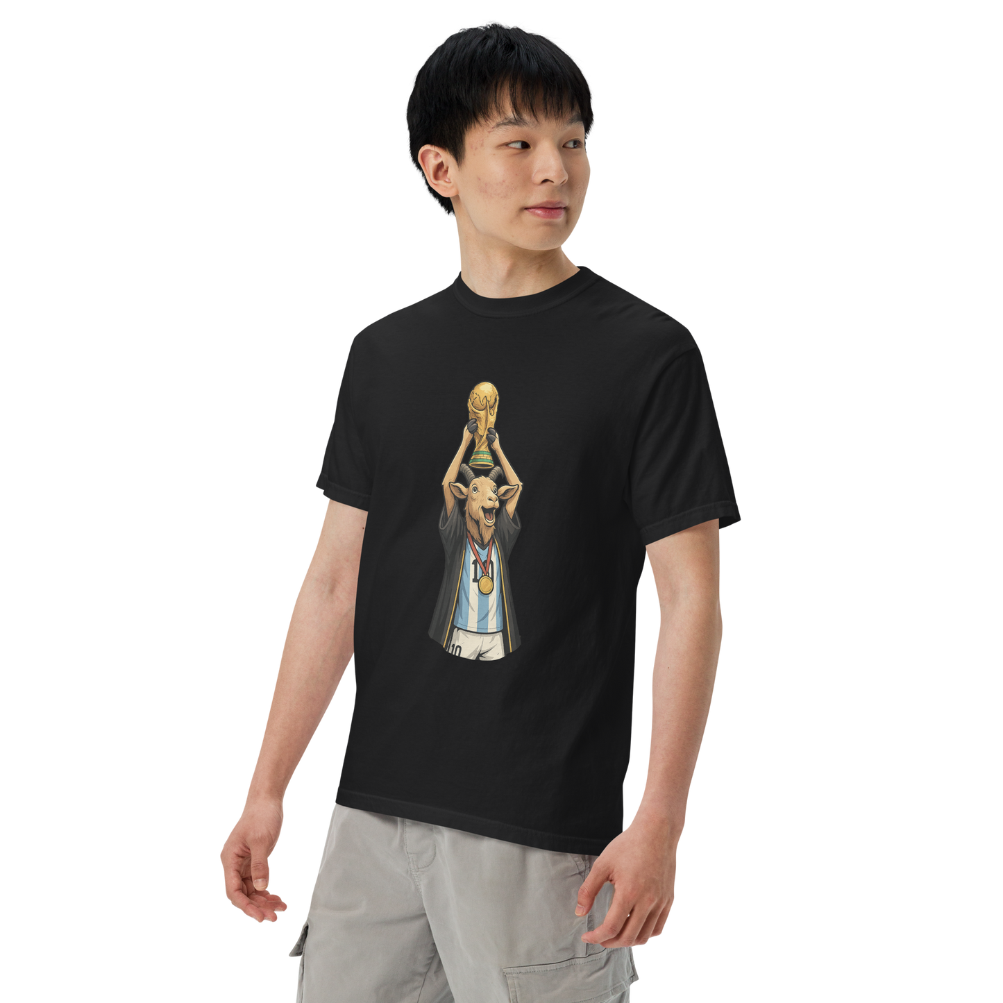 2022 World Cup Trophy GOAT Moment - Unisex garment-dyed heavyweight t-shirt