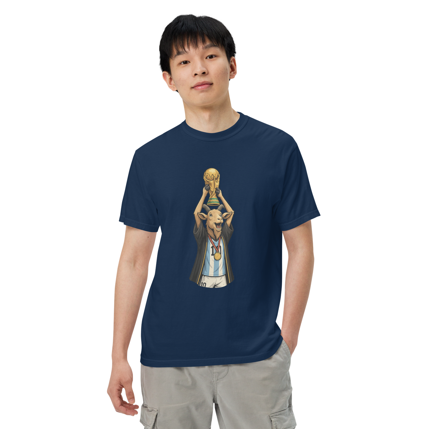 2022 World Cup Trophy GOAT Moment - Unisex garment-dyed heavyweight t-shirt