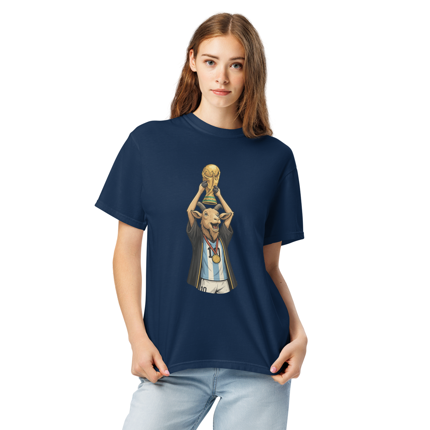 2022 World Cup Trophy GOAT Moment - Unisex garment-dyed heavyweight t-shirt