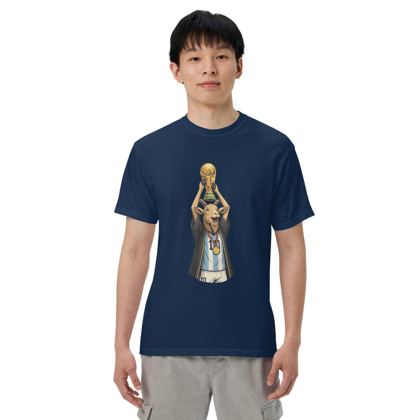 2022 World Cup Trophy GOAT Moment - Unisex garment-dyed heavyweight t-shirt