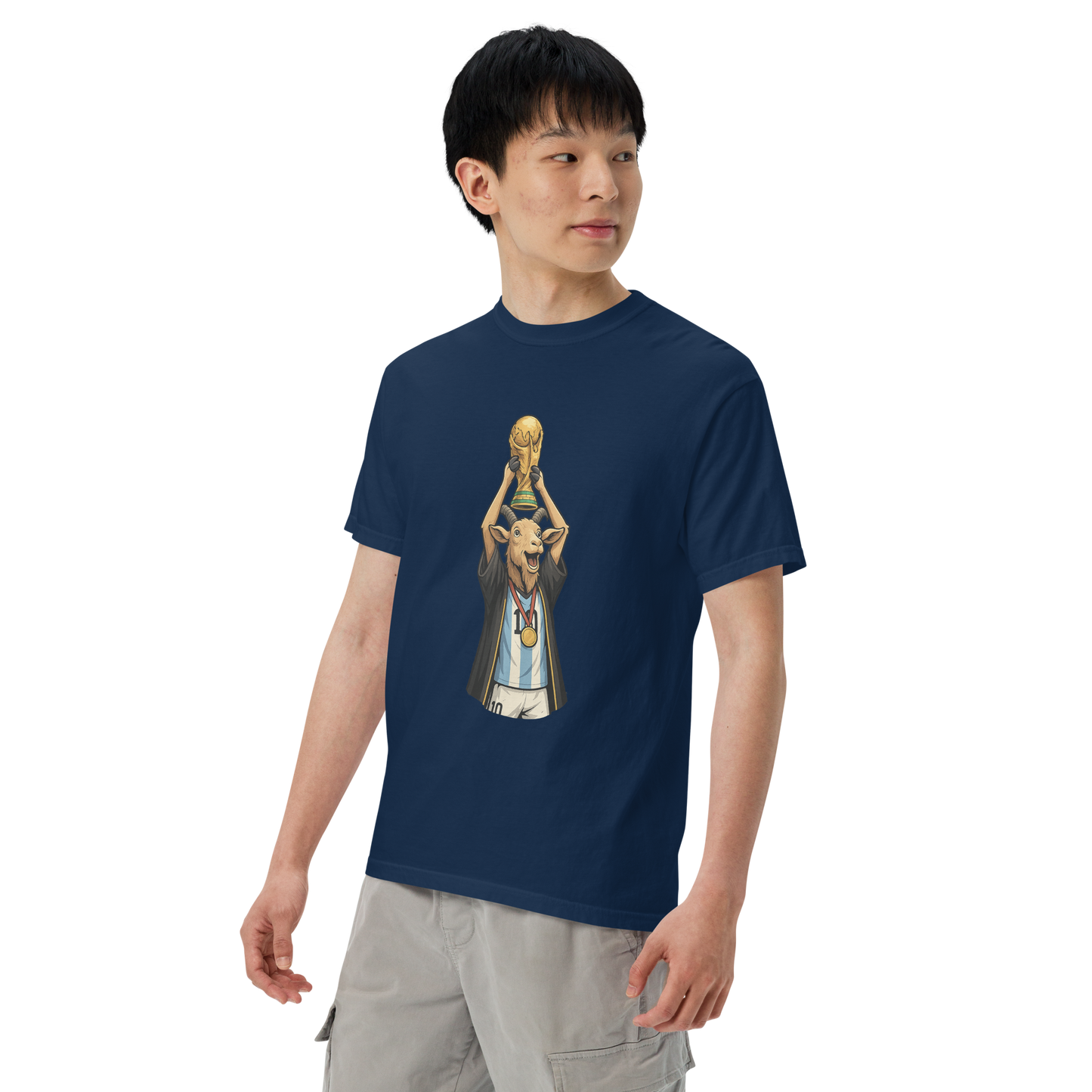 2022 World Cup Trophy GOAT Moment - Unisex garment-dyed heavyweight t-shirt