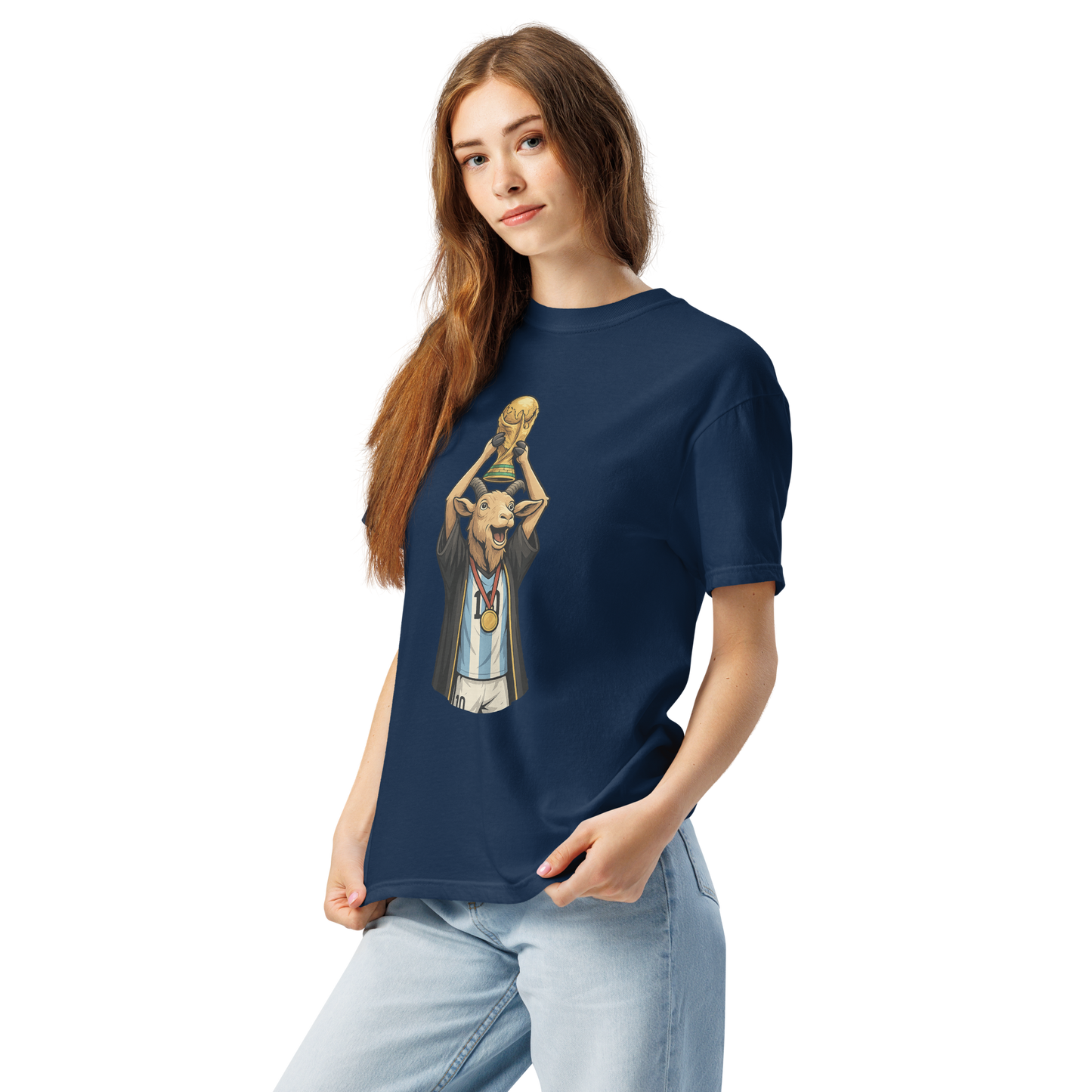 2022 World Cup Trophy GOAT Moment - Unisex garment-dyed heavyweight t-shirt
