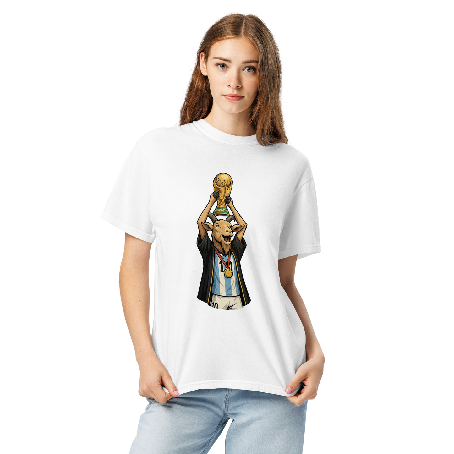 2022 World Cup Trophy GOAT Moment - Unisex garment-dyed heavyweight t-shirt