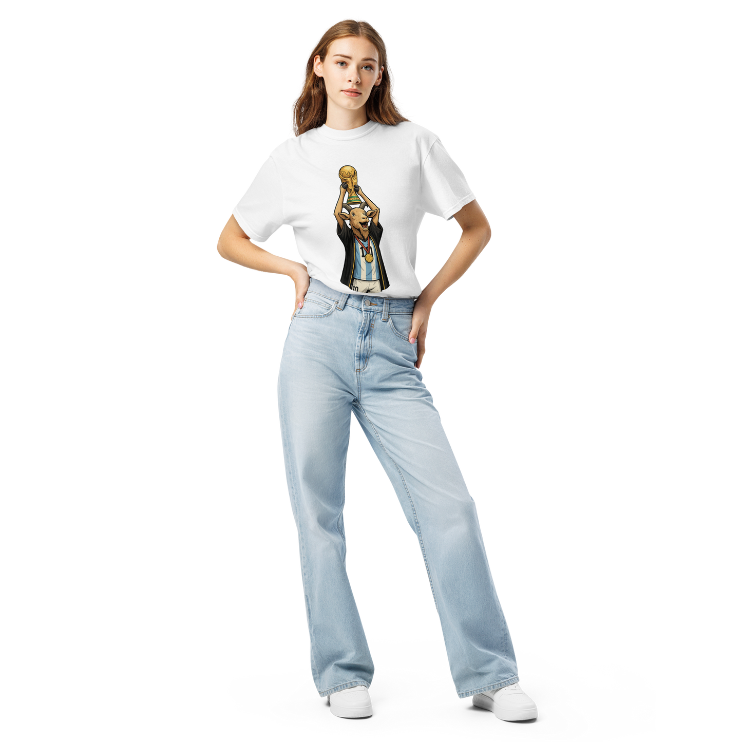 2022 World Cup Trophy GOAT Moment - Unisex garment-dyed heavyweight t-shirt