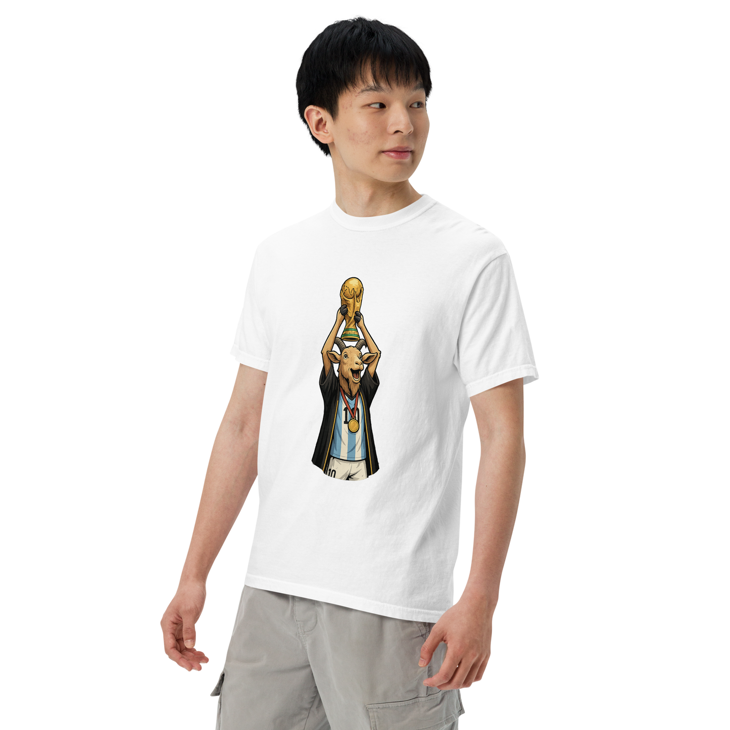 2022 World Cup Trophy GOAT Moment - Unisex garment-dyed heavyweight t-shirt