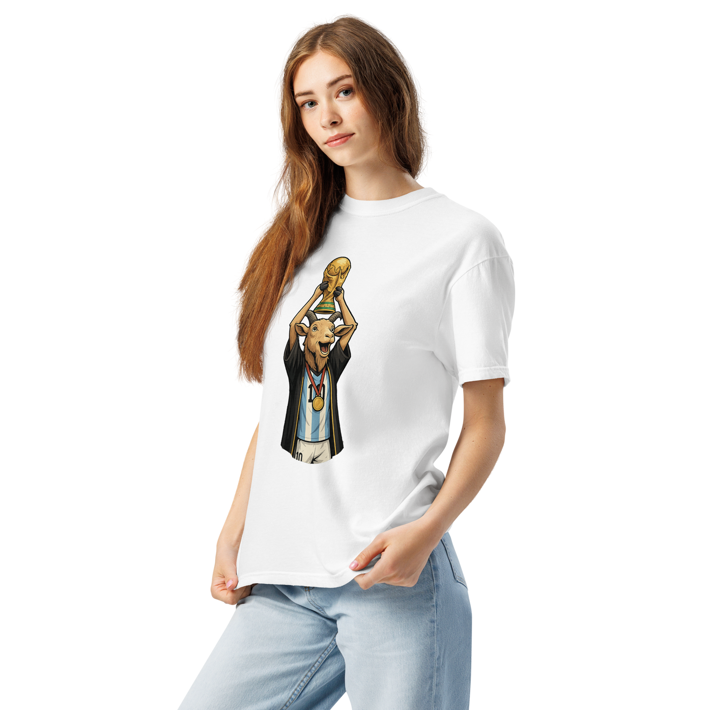 2022 World Cup Trophy GOAT Moment - Unisex garment-dyed heavyweight t-shirt