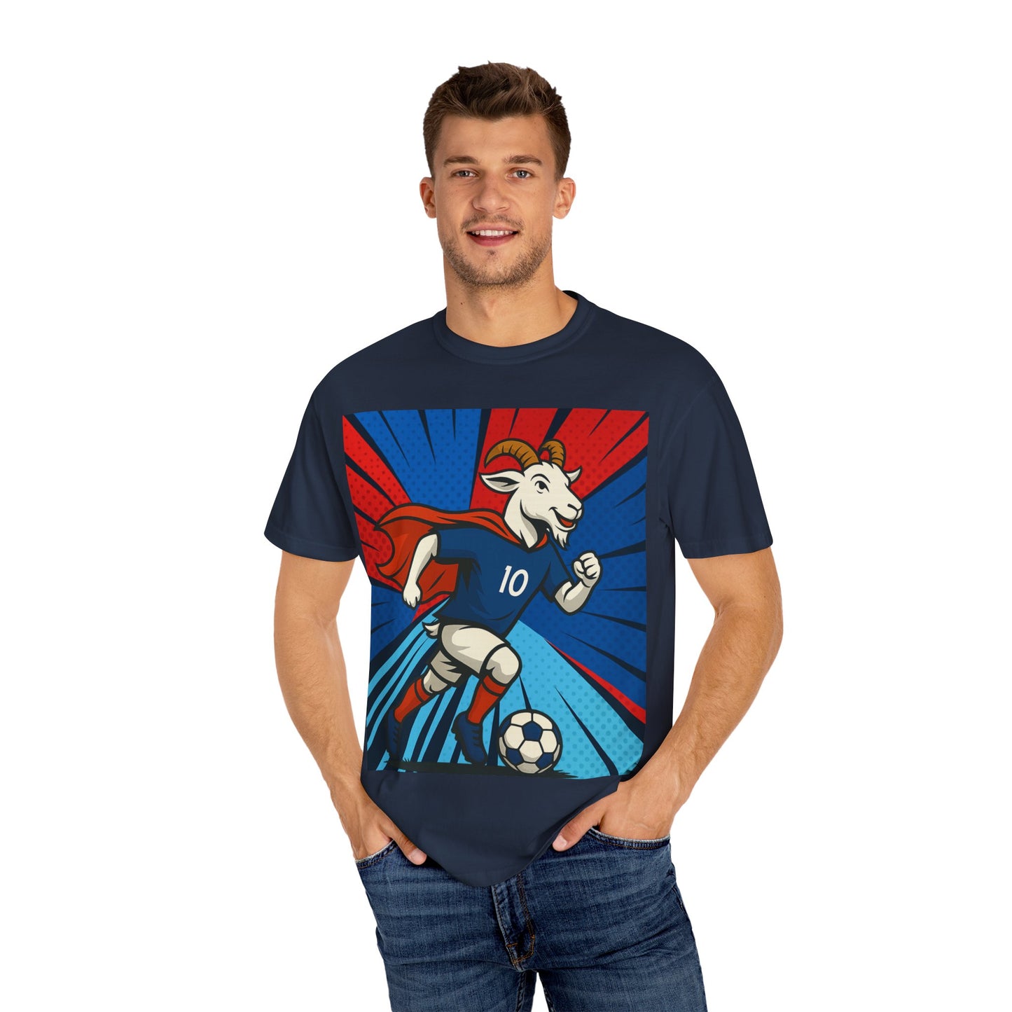 Graphic Soccer T-Shirt - Oui Mbappé! Unisex Garment-Dyed Tee