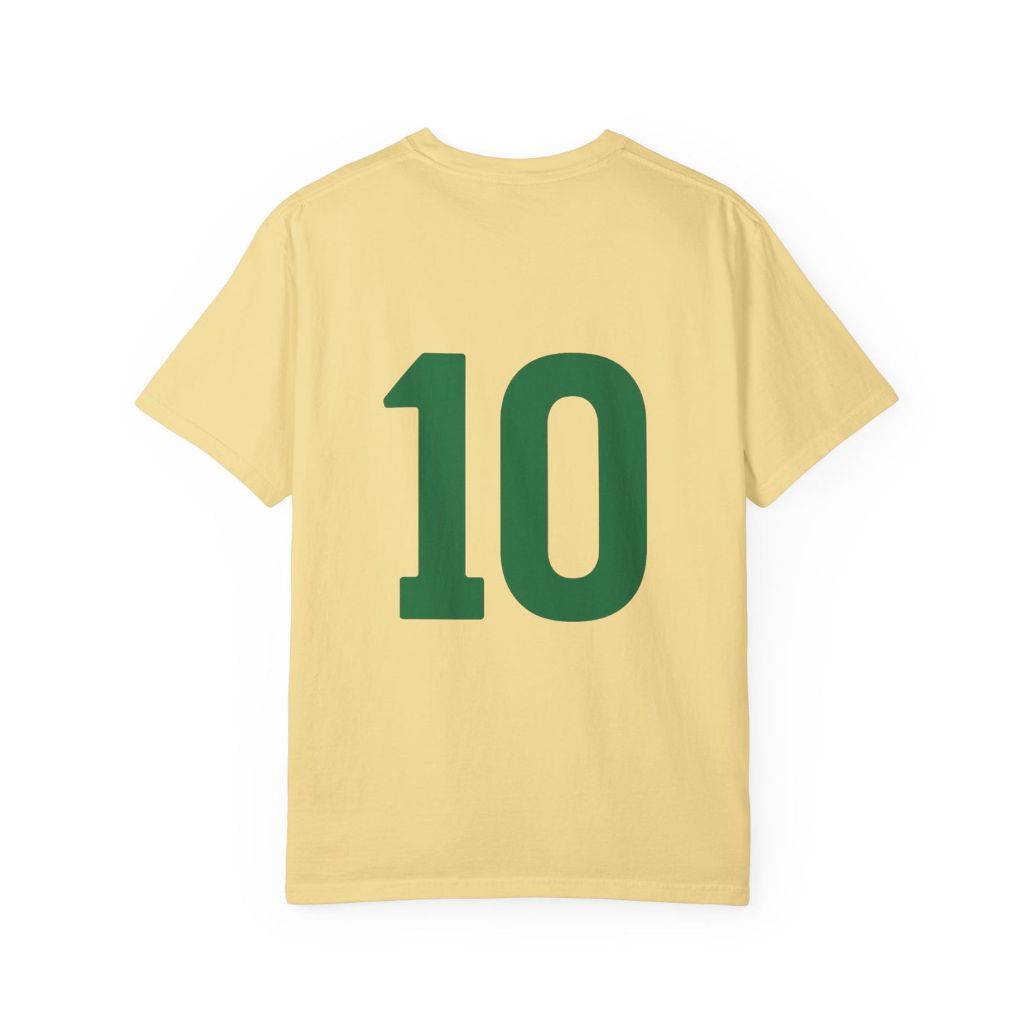 Brazil Soccer Goat T-Shirt - Unisex Garment-Dyed with #10 Back Design
