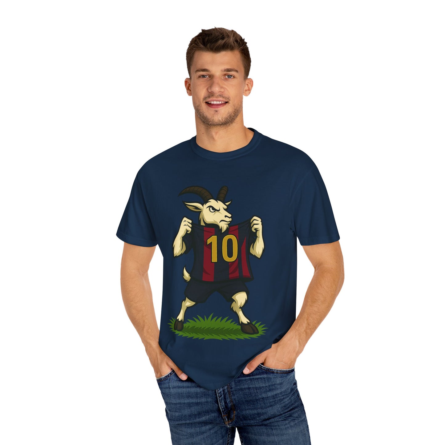 GOAT Soccer Number 10 Unisex Garment-Dyed T-Shirt