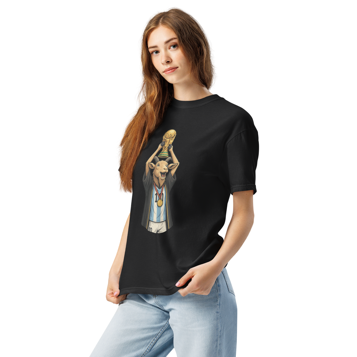 2022 World Cup Trophy GOAT Moment - Unisex garment-dyed heavyweight t-shirt