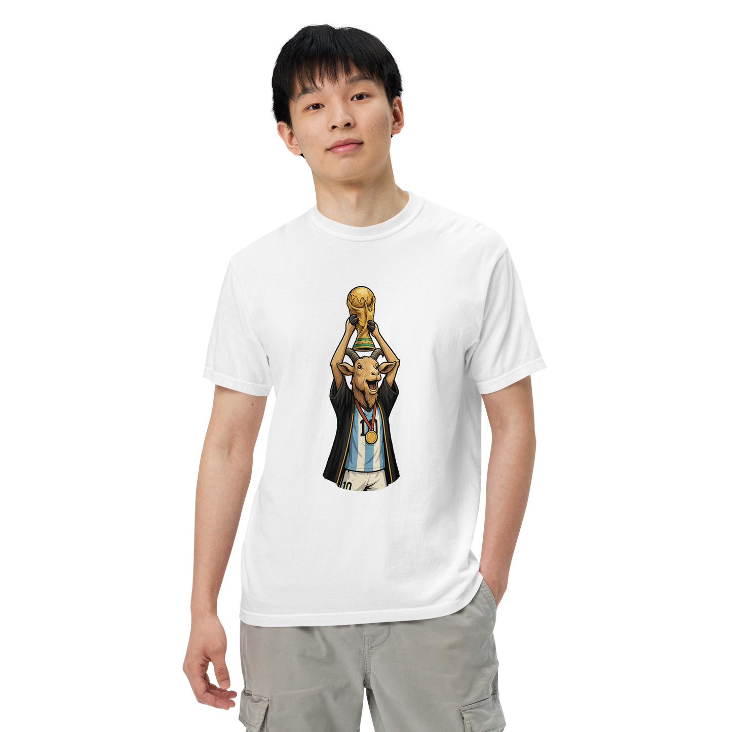 2022 World Cup Trophy GOAT Moment - Unisex garment-dyed heavyweight t-shirt